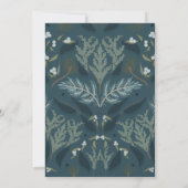 Moody Navy Blue Winter Wedding Kaart (Achterkant)