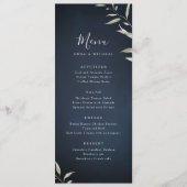 moody navy miniem botanisch groen huwelijk menu (Voorkant)