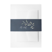 moody navy minimale griekse trouwmonogram uitnodigingen wikkel (Voorkant Voorbeeld)