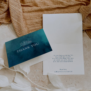 Moody Ocean Watercolor Carte de remerciements