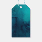 Moody Ocean Watercolor Mariage Bienvenue étiquette (Dos)