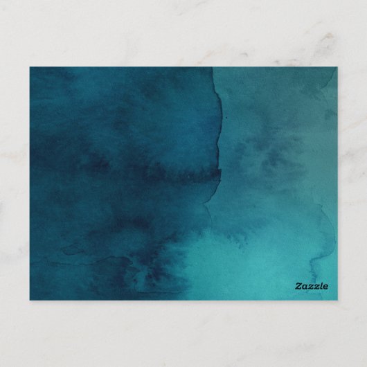 Moody Ocean Waterverf Dank u Receptie Kaart (Achterkant)