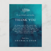 Moody Ocean Waterverf Dank u Receptie Kaart (Voorkant)