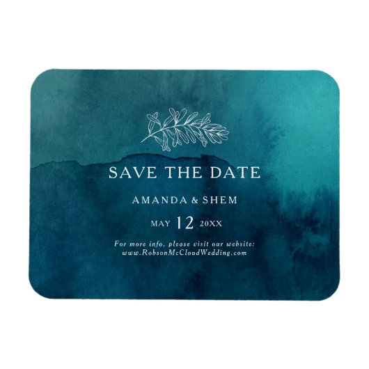Moody Ocean Waterverf Flexible Save the Date Magneet (Horizontaal)