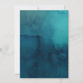 Moody Ocean Waterverf Koppels Douche Invitation Kaart (Achterkant)
