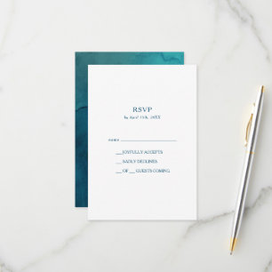 Moody Ocean Waterverf RSVP-kaart RSVP Kaartje