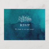 Moody Ocean Waterverf Song Request RSVP Briefkaart (Voorkant)