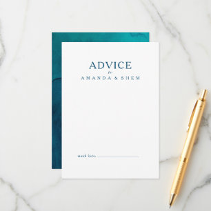 Moody Ocean Waterverf Wedding Advice Card Advieskaart