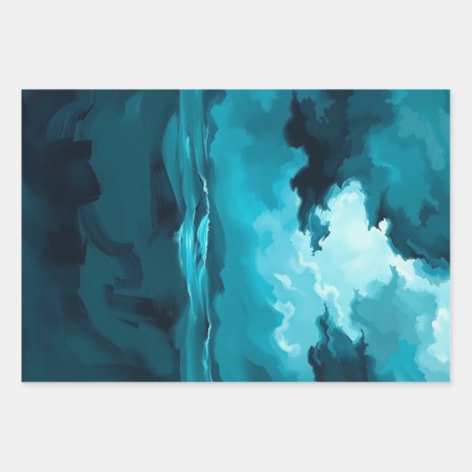 Moody Ocean Waves Under Stormy Sky – Abstract Seas Inpakpapier Vel (Voorkant)