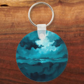 Moody Ocean Waves Under Stormy Sky – Abstract Seas Sleutelhanger (Voorkant)