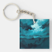 Moody Ocean Waves Under Stormy Sky – Abstract Seas Sleutelhanger (voorkant)