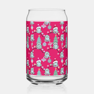 Moody Octopus With Christmas Lights Red Blikvorm Glas