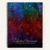 Moody Ombre | Psychedelic Grunge Gold Stardust Notitieboek (Voorkant)