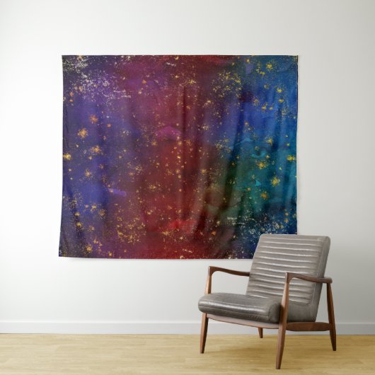Moody Ombre | Psychedelic Grunge Stardust Backdrop Wandkleed (In Situ (horizontaal))