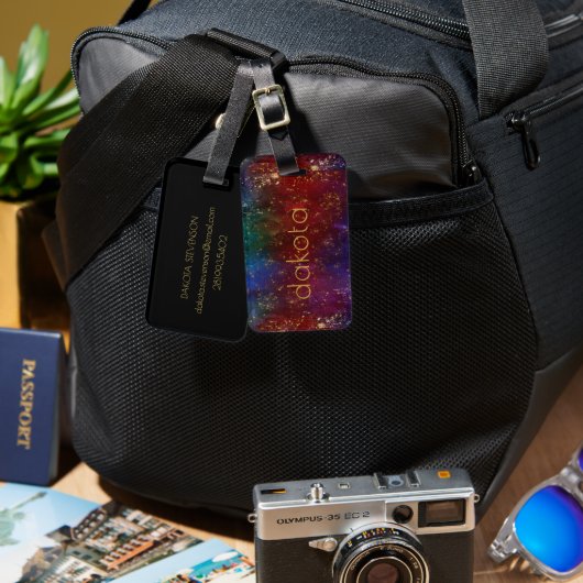 Moody Ombre | Psychedelic Grunge Stardust Custom Bagagelabel (Voorkant /achterkant)