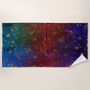 Moody Ombre Psychedelische Grunge Goud Stardust Strandlaken