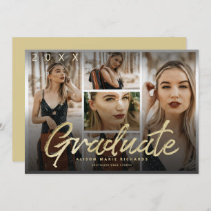 Moody Overlay Gold Script Afstuderen Foto's Kaart