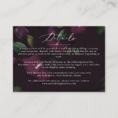Moody Paarse Bloom Grunge Bruiloft Informatiekaartje (Voorkant)