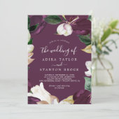 Moody Paarse Blooms | Plum the Wedding of Kaart (Staand voorkant)