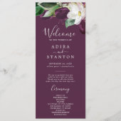 Moody Paarse Blooms | Plum Wedding Programme Programma (Voorkant)