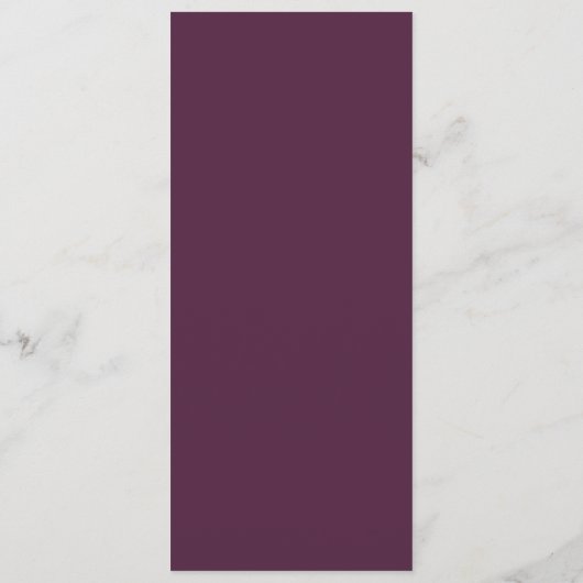 Moody Paarse Coördinaat Plum Trouwdiner Menu (Achterkant)