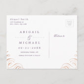 Moody paarse goudkalligrafie van het roos, behalve aankondigingskaart (Achterkant)