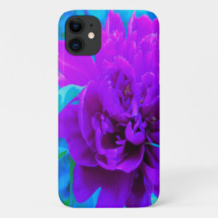 Moody Paarse Peony met mooie olievlek iPhone 11 Hoesje