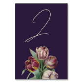 Moody Paarse Tulpen Trouwtafel Nummer Kaart (Achterkant)