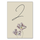 Moody Paarse Tulpen Trouwtafel Nummer Kaart (Voorkant)