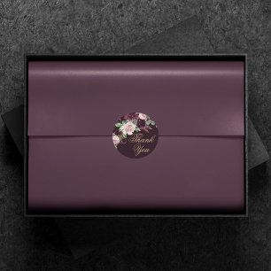 Moody Passion   Dramatische Paarse wijn Dank u Ronde Sticker