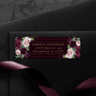 Moody Passion   Dramatische Paarse Wijn Roos Adres Etiket