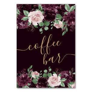 Moody Passion Dramatische Paarse Wijnkoffiebar Kaart