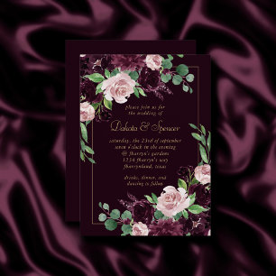 Moody Passion Dramatische Paarse wijnroos boeket Kaart