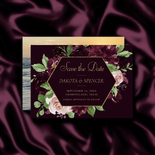 Moody Passion Dramatische Paarse wijnroos boeket Save The Date