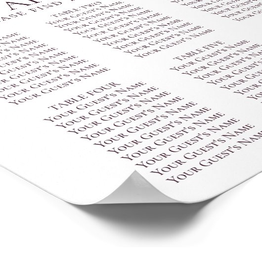 Moody Passion | Paarse Floral Self Seating Chart Poster (Hoek)