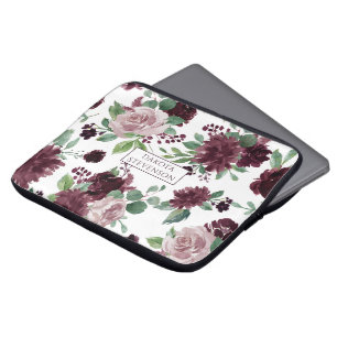 Moody Passions   Dramatische Paarse Wijn Roos Cust Laptop Sleeve