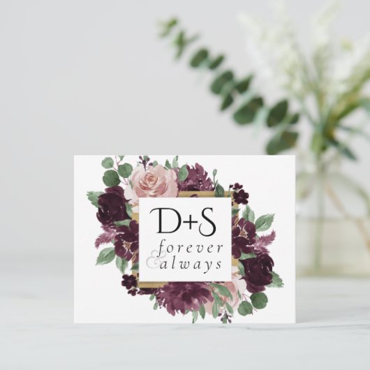 Moody Passions | Dramatische wijn Save the Date Aankondigingskaart (Staand voorkant)