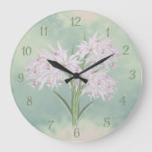 Moody Pastel Aquarelle Orchidées Horloge murale (Recto)