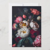 Moody Peony Floral Faire-part de mariage (Dos)