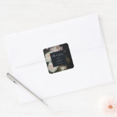 Moody Peony Floral Vierkante Sticker (Envelop)