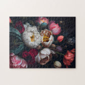 Moody Peony Painterly Floral Legpuzzel (Horizontaal)