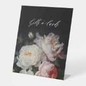 Moody Peony Roos Bloemengeschenken en Kaarten Reclamebord Met Voetstuk (Voorkant)