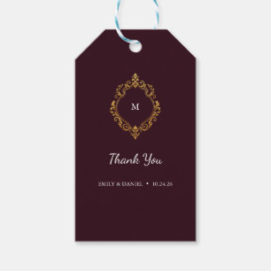 Moody Plum Noir Elegante Trouwgunst Cadeau Cadeaulabel