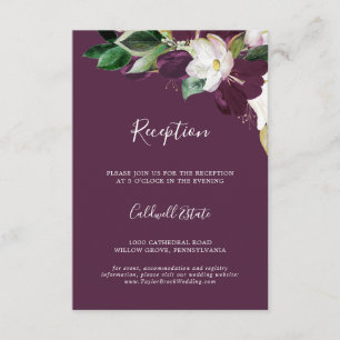 Moody Plum Paars Wedding Reception Tussenvoegsel K Informatiekaartje