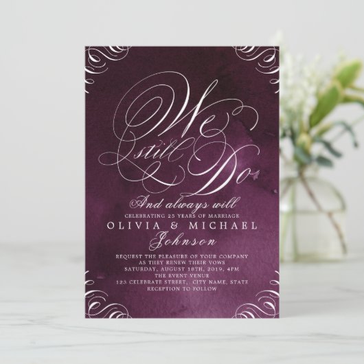 Moody pruim kalligrafie DOEN WE NOG STEEDS Kaart (Staand voorkant)