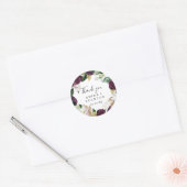 Moody Purple Bloom Merci Mariage Favor Sticker (Enveloppe)