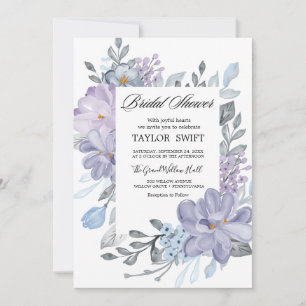 Moody Purple Blooms Invitation à la douche nuptial