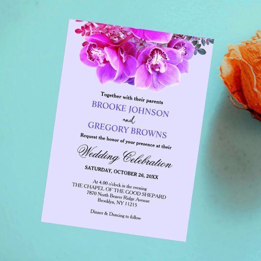 Moody Purple Blooms Invitations de mariage