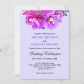 Moody Purple Blooms Invitations de mariage (Devant)