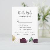 Moody Purple Blooms Menu Choix Carte RSVP (Debout devant)